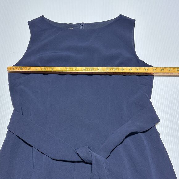 Talbots Dress Women’s Size 12 P Petite Sleeveless Sheath Belted Pencil Navy NWT - Picture 7 of 10